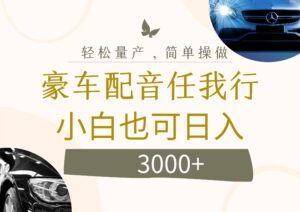 （12206期）不为人知的暴力小项目，豪车配音，日入3000+-网创资源