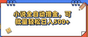（12244期）小说全自动撸金，可批量日入500+-网创资源