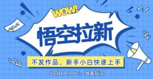 （12243期）悟空拉新最新玩法，无需作品暴力出单，小白快速上手-网创资源