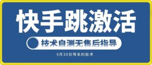 快手账号跳激活技术，技术自测-网创资源