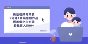 （12218期）微信视频号带货，5分钟1条纯原创作品，照着做小白也能轻松日入500+-网创资源