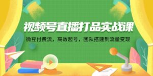 （12262期）视频号直播打品实战课：微 豆 付 费 流，高效起号，团队搭建到流量变现-网创资源