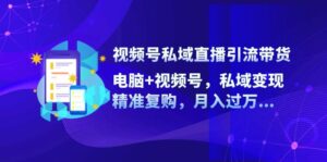 （12249期）视频号私域直播引流带货：电脑+视频号，私域变现，精准复购，月入过万…-网创资源