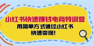 （12133期）小红书快速赚钱电商特训营：用简单方式通过小红书快速变现！-网创资源
