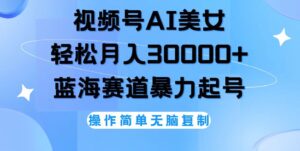 （12125期）视频号AI美女跳舞，轻松月入30000+，蓝海赛道，流量池巨大，起号猛，无…-网创资源