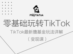 零基础玩转TiKToK变现课，TikTok最新撸基金玩法详解-网创资源