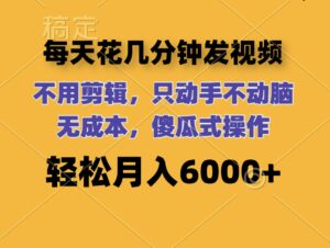 （12119期）每天花几分钟发视频 无需剪辑 动手不动脑 无成本 傻瓜式操作 轻松月入6…-网创资源