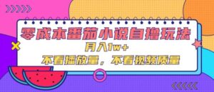 零成本番茄小说自撸玩法，不看播放量，不看视频质量-网创资源