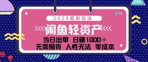 （12092期）闲鱼轻资产 日赚1000＋ 当日出单 0成本 利用人性玩法 不断复购-网创资源