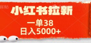 小红书拉新项目，一单38元，操作简单发发朋友圈就行-网创资源