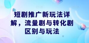 短剧推广新玩法详解，流量剧与转化剧区别与玩法-网创资源
