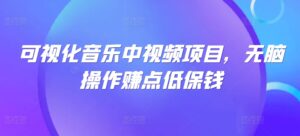可视化音乐中视频项目，无脑操作赚点低保钱-网创资源