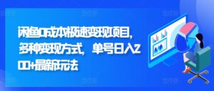 闲鱼0成本极速变现项目，多种变现方式 单号日入200+最新玩法-网创资源