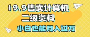 19.9售卖计算机二级资料，发发图片，小白也能月入过万!-网创资源