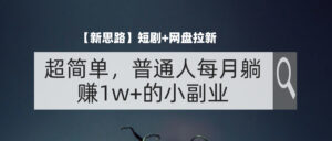 （11980期）【新思路】短剧+网盘拉新，超简单，普通人每月躺赚1w+的小副业-网创资源