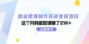 （11959期）商业微课制作实战变现项目，这个月我做微课赚了2W+-网创资源