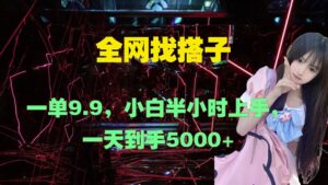 全网找搭子，一单9.9.小白半小时上手，一天到手几张-网创资源