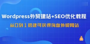 （11911期）WordPress-外贸网站建设 SEO优化技术：从0到1构建可得到外贸询盘外贸公司网站-57堂课-网创资源