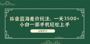（11903期）抖音蓝海差价玩法，一天3500+，小白一部手机轻松上手-网创资源