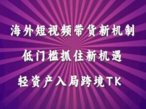 海外短视频Tiktok带货新机制，低门槛抓住新机遇，轻资产入局跨境TK-网创资源