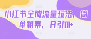 小红书全域流量玩法，简单粗暴，日引100+-网创资源