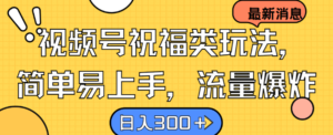 视频号祝福类玩法， 简单易上手，流量爆炸, 日入300+【揭秘】-网创资源