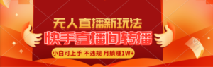 （11775期）快手直播平台直播玩法简单躺着赚钱，真正意义上的全无人直播，新手快速上手月入1W-网创资源