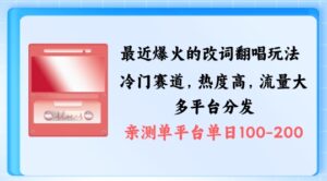 拆解最近爆火的改词翻唱玩法，搭配独特剪辑手法，条条大爆款，多渠道涨粉变现【揭秘】-网创资源