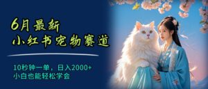 （11771期）6月全新小红书的小宠物跑道，10秒左右一单，日入2000 ，新手都可以轻松懂得-网创资源