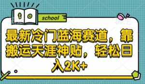 最新冷门蓝海赛道，靠搬运天涯神贴，轻松日入2K+-网创资源