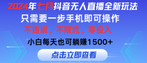 （11756期）2024年七月抖音无人在线全新玩法，仅需一部手机即可操作，新手每日也可以…-网创资源