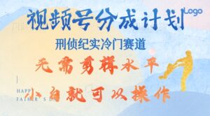 视频号分成计划视刑侦纪赛道领域，新手小白轻松月入过W【类似于犯罪纪录片】-网创资源
