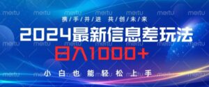 2024最新信息差玩法，看完就会，操作简单，小白也能轻松上手-网创资源