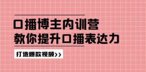 （11728期）口播博主内训营：百万粉丝博主教你提升口播表达力，打造爆款视频-网创资源
