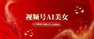 （11693期）视频号AI美女，上手简单，轻松月入30000+-网创资源