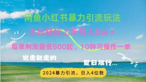 （11650期）2024暑期挣钱的项目小红书的闲鱼暴力行为引流方法，简易没脑子实际操作，每单利润500 ，…-网创资源