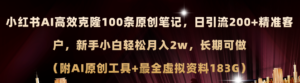 （11598期）小红书的AI高效率复制100原创设计爆品手记，日引流方法200 ，轻轻松松月入2w ，长期性能做…-网创资源