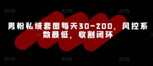男粉私域套图每天30-200，风控系数最低，收割闭环-网创资源