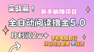 （11578期）小说全自动阅读撸金5.0 操作简单 可批量操作 零门槛！小白无脑上手月入2w+-网创资源