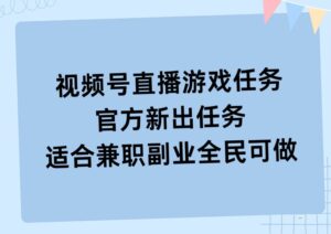 视频号直播游戏任务，操作简单，适合兼职副业全民可做-网创资源