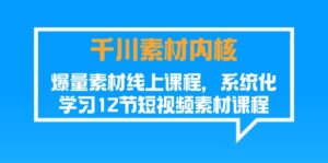 （11554期）巨量千川素材内容-核心，爆量素材内容在线课程，系统性学习12节短视频素材课程内容-网创资源