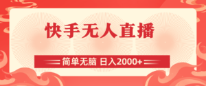 （11525期）快手无人直播，简单无脑，日入2000+-网创资源