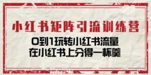 （11450期）小红书矩阵引流训练营：0到1玩转小红书流量，在小红书上分得一杯羹-14节课-网创资源