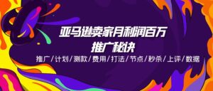 （11454期）亚马逊卖家月利润百万的推广秘诀，推广/计划/测款/费用/打法/节点/秒杀…-网创资源