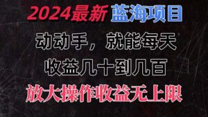 （11470期）有手就行的2024全新蓝海项目，每天1小时收益几十到几百，可放大操作收…-网创资源