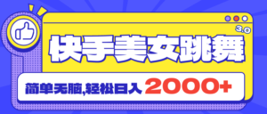（11439期）快手美女跳舞直播3.0，拉爆流量不违规，简单无脑，日入2000+-网创资源