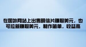 在国外网站上出售明信片赚取美元，也可拉新赚取美元，制作简单，收益高-网创资源