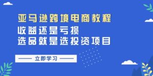 （11432期）亚马逊跨境电商教程：收益还是亏损！选品就是选投资项目-网创资源