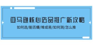 （11434期）亚马逊核心选品推广新攻略！如何选/能否爆/难或易/如何测/怎么推-网创资源