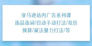 （11429期）亚马逊站内广告系列课：选品选词/自动手动打法/竞价预算/减法暴力打法/等-网创资源